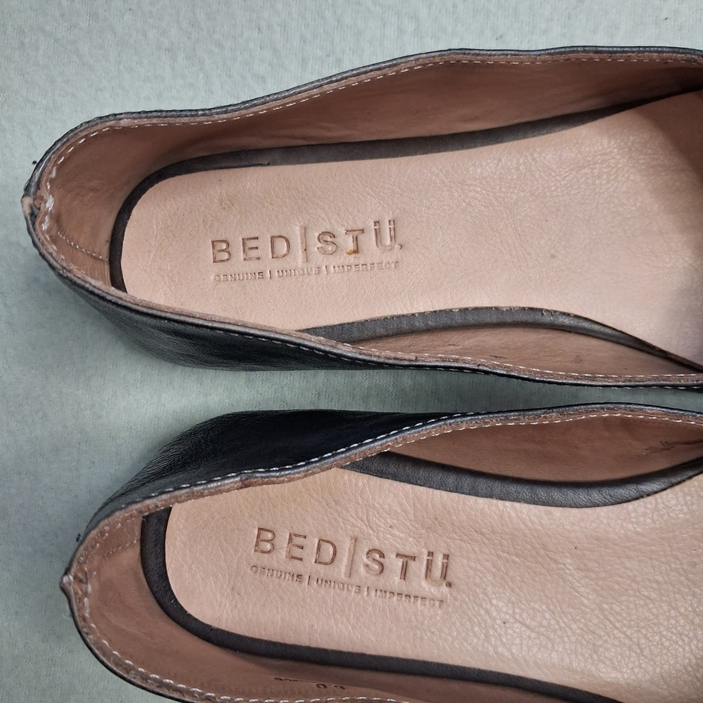 Bed Stu Brown Leather Ballet Flats Crossover Round Toe Slip On Shoes Womens 6 - Picture 2 of 12